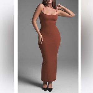 NWT ✨RARE✨SKIMS FITS EVERYBODY LONG SLIP DRESS | LARGE | SAFFRON LIMITED EDITION